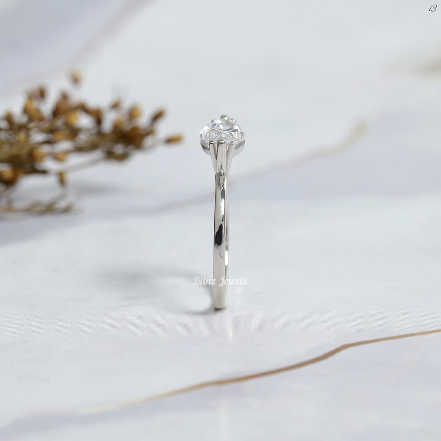 Marquise Cut Lab Grown Diamond East To West Horizontal Solitaire Engagement Ring
