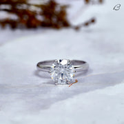 Round Cut Moissanite Six Prong Set Solitaire Engagement Ring