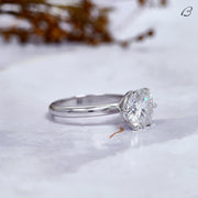 Round Cut Moissanite Six Prong Set Solitaire Engagement Ring
