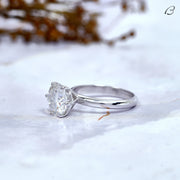 Round Cut Moissanite Six Prong Set Solitaire Engagement Ring
