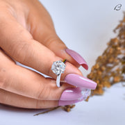 Round Cut Moissanite Six Prong Set Solitaire Engagement Ring