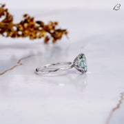 Vivid Blue Color VS Clarity IGI Certified Round Cut Lab Grown Diamond Solitaire Ring