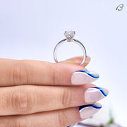 Marquise Cut Colorless Moissanite Classic Solitaire Engagement Ring