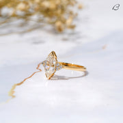 Dutch Marquise Step Cut Moissanite Half Bezel Set Anniversary Gift