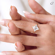 Dutch Marquise Step Cut Moissanite Half Bezel Set Anniversary Gift