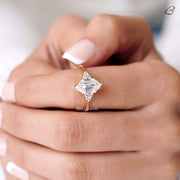 Dutch Marquise Step Cut Moissanite Half Bezel Set Anniversary Gift