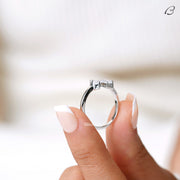 Emerald And Marquise Cut Moissanite Open Cuff Toi Et Moi Promise Ring