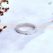 Full Eternity Round Cut Moissanite Channel Set Stackable Anniversary Band