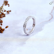 Full Eternity Round Cut Moissanite Channel Set Stackable Anniversary Band