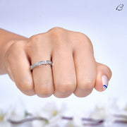 Full Eternity Round Cut Moissanite Channel Set Stackable Anniversary Band