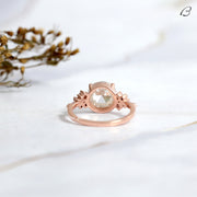 Art Deco Round Rose Cut Lab Grown Diamond Cluster Wedding Bridal Ring