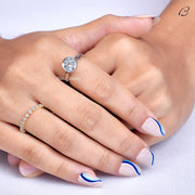 Round Cut Full Bezel Set Moissanite Diamond Solitaire Engagement Ring