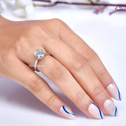 Round Cut Full Bezel Set Moissanite Diamond Solitaire Engagement Ring