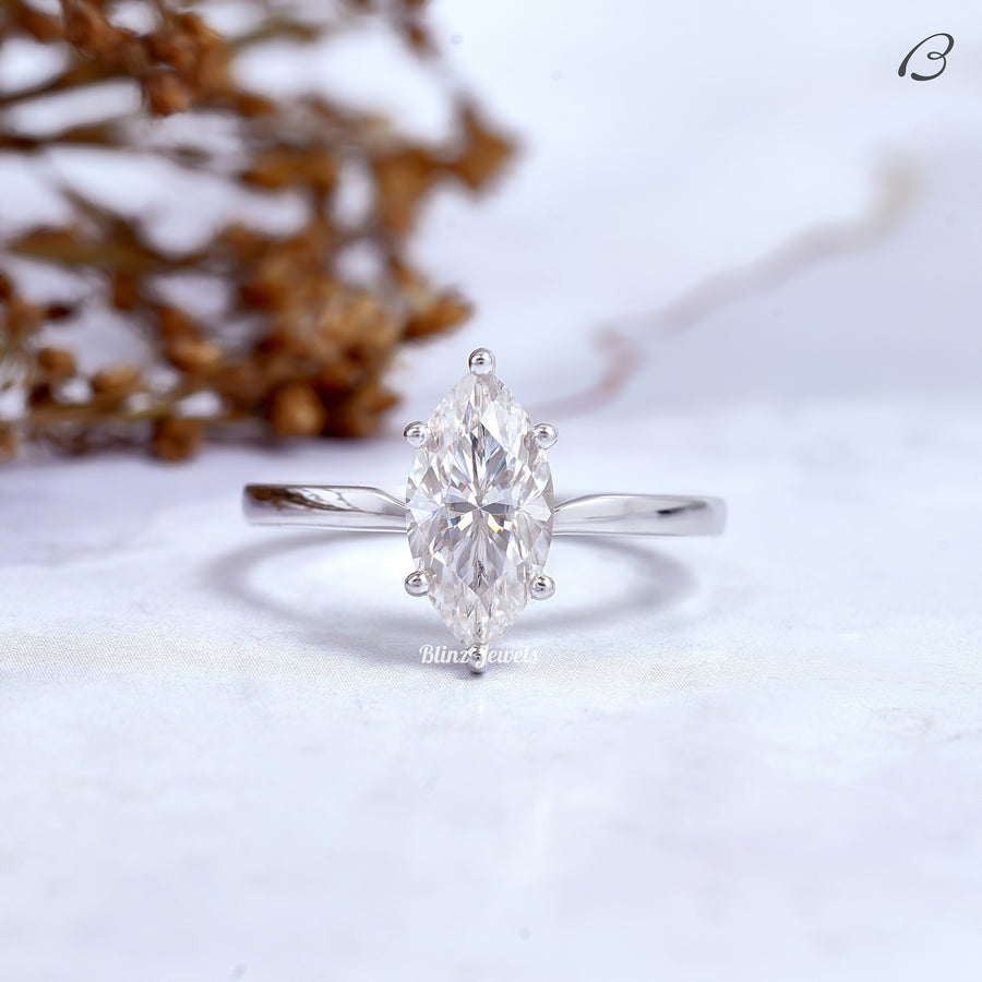 Marquise Cut IGI Certified Lab Grown Diamond Solitaire Proposal Ring