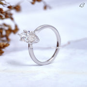 Colorless Moissanite Marquise Cut Solitaire Diamond Engagement Ring