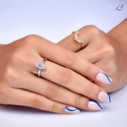 Colorless Moissanite Marquise Cut Solitaire Diamond Engagement Ring