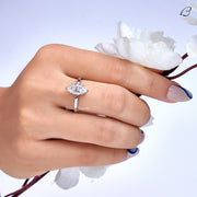 Colorless Moissanite Marquise Cut Solitaire Diamond Engagement Ring