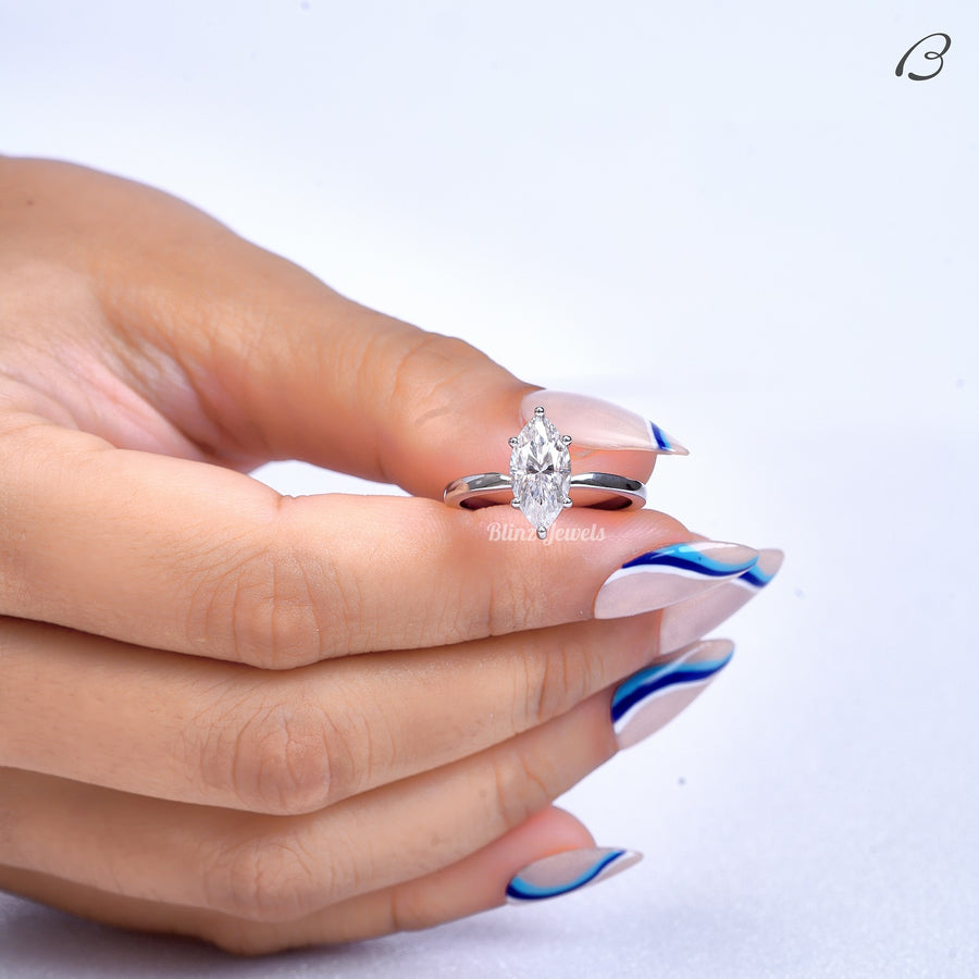 Marquise Cut IGI Certified Lab Grown Diamond Solitaire Proposal Ring