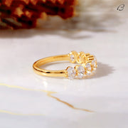 Half Eternity Band Oval Cut Moissanite Diamond Stackable Wedding Band
