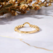Round Cut Moissanite Bubble Prong Set Notched Stackable Anniversary Band