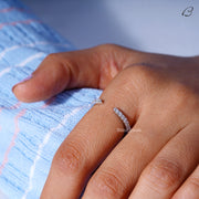 Open Gap Wedding Band Round Cut Moissanite Open Gap Matching Band