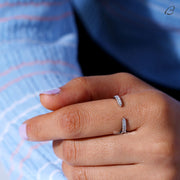 Open Gap Wedding Band Round Cut Moissanite Open Gap Matching Band
