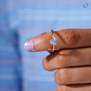 Stunning Heart Cut Moissanite Solitaire Bezel Set Proposal Ring