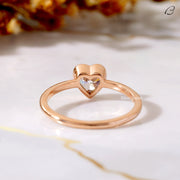 Stunning Heart Cut Moissanite Solitaire Bezel Set Proposal Ring