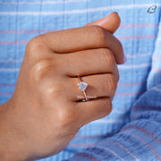 Stunning Heart Cut Moissanite Solitaire Bezel Set Proposal Ring