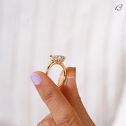 East West Marquise Cut Moissanite Horizontal Diamond Solitaire Engagement Ring