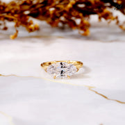 Marquise Cut East West Lab Grown Diamond Solitaire Wedding Ring