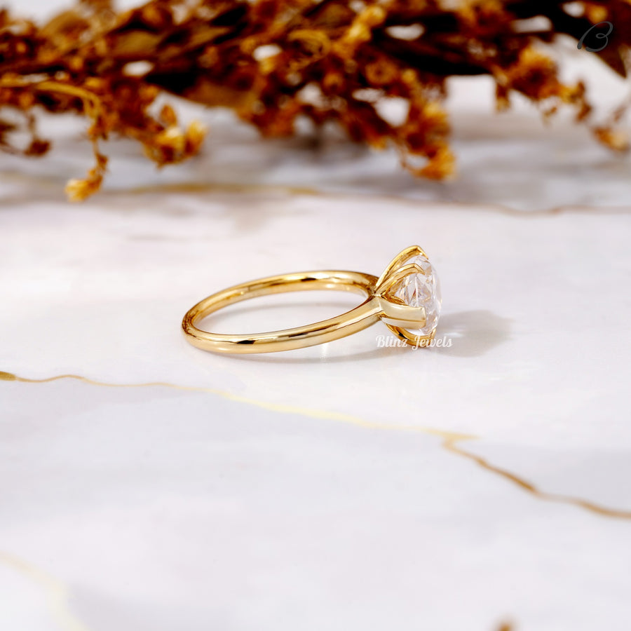 Marquise Cut East West Lab Grown Diamond Solitaire Wedding Ring