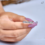 Round Cut Colorless Moissanite Half Eternity Anniversary Band
