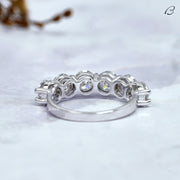 Round Cut Colorless Moissanite Half Eternity Anniversary Band