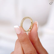 Three Side Pave Round Cut Moissanite Full Eternity Stackable Wedding Band