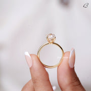 Oval Cut Colorless Moissanite Diamond Solitaire Engagement Ring