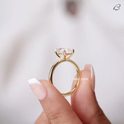Oval Cut Colorless Moissanite Diamond Solitaire Engagement Ring