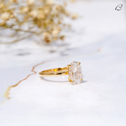 Oval Cut Colorless Moissanite Diamond Solitaire Engagement Ring