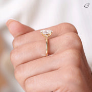 Oval Cut Colorless Moissanite Diamond Solitaire Engagement Ring