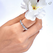 Round Cut Moissanite Bezel Setting Full Eternity Stackable Diamond Wedding Band