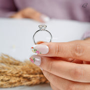 IGI Certified Cushion Cut Lab Grown Diamond Hidden Halo Solitaire Engagement Ring