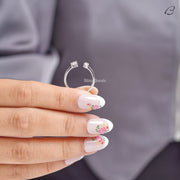Toi Et Moi Moissanite Ring Pear And Oval Cut Open Gap Promise Ring