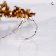 Toi Et Moi Moissanite Ring Pear And Oval Cut Open Gap Promise Ring