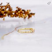 Baguette And Round Cut Half Eternity Bezel Set Stackable Wedding Band