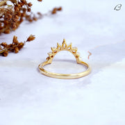 Round Marquise And Pear Cut Moissanite Matching Curved Wedding Band