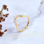 Round Marquise And Pear Cut Moissanite Matching Curved Wedding Band