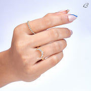 Round Marquise And Pear Cut Moissanite Matching Curved Wedding Band