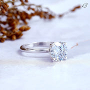 Round Cut Classic Solitaire Colorless Moissanite Diamond Anniversary Gift Ring