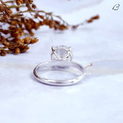 Round Cut Classic Solitaire Colorless Moissanite Diamond Anniversary Gift Ring