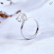 Round Cut Classic Solitaire Colorless Moissanite Diamond Anniversary Gift Ring